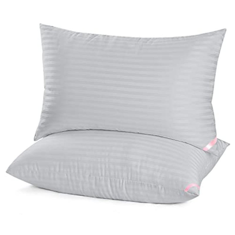 Bed Pillows for Sleeping 2 Pack Queen Size Pillows for Side and Back Sleepers, Super Soft Down Alternative Microfiber Filled Pillows, 20 x 30 Inch, Grey - Image 1