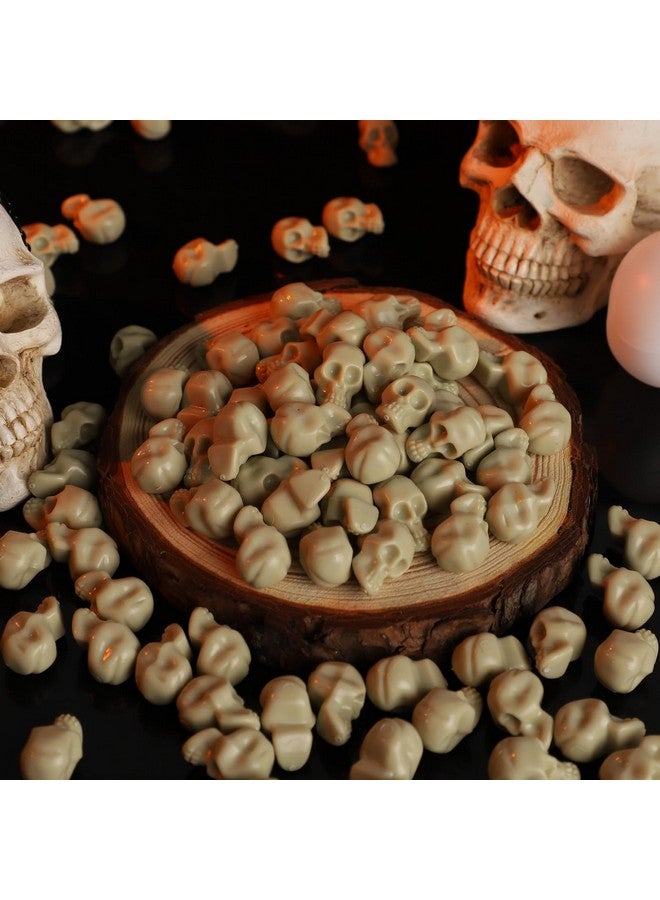 OZIO 150Pcs Halloween Mini Plastic Skull Heads, Miniature Figurines Skulls Heads Ornamets Halloween Decorations For Diy Halloween Crafts Home Prank Props Party Favors - Image 3