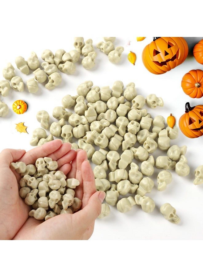 OZIO 150Pcs Halloween Mini Plastic Skull Heads, Miniature Figurines Skulls Heads Ornamets Halloween Decorations For Diy Halloween Crafts Home Prank Props Party Favors - Image 5