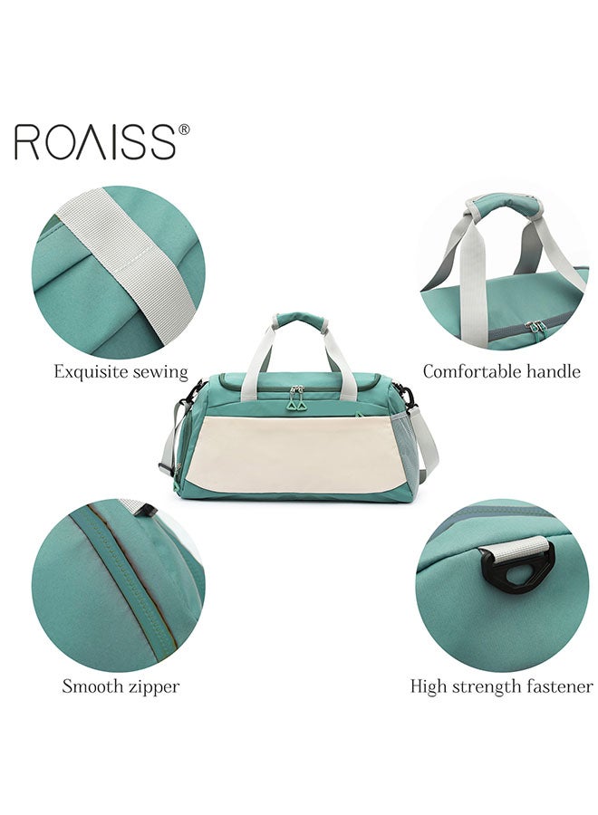 roaiss Unisex Gym Sacks, Large Capacity with Separate Wet/Dry Compartments and Independent Shoe Compartment, Travel Tote Bag, Adjustable and Removable Shoulder Strap Yoga Bag, Green - Image 5