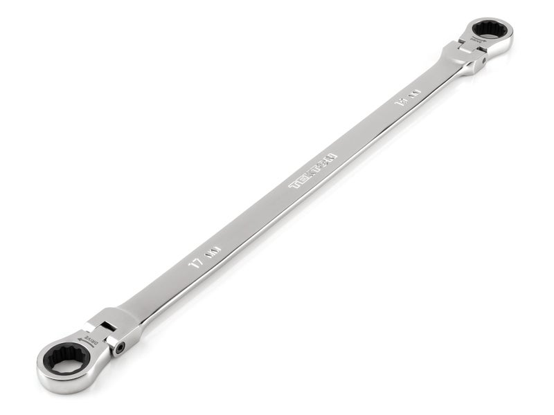 TEKTON 17 x 19 mm Long Flex Head 12Point Ratcheting Box End Wrench WRB36417