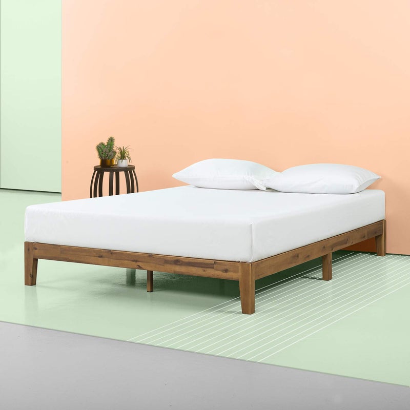 ZINUS Lucinda Wood Platform Bed Frame No Box Spring Needed Solid Wood Foundation with Wood Slat Support Easy Assembly Queen