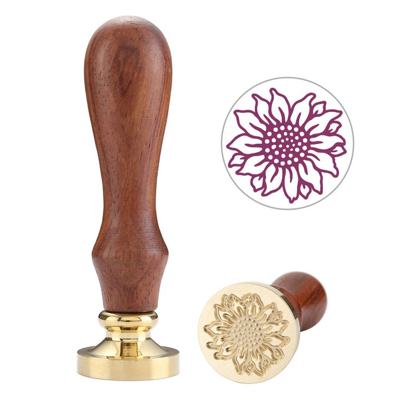 Yoption Sunflower Wax Seal Stamp Vintage Flora Series Sealing Wax Stamp Great for Embellishment of Envelopes Wedding Invitations Wine Packages Christmas Cards Gifts