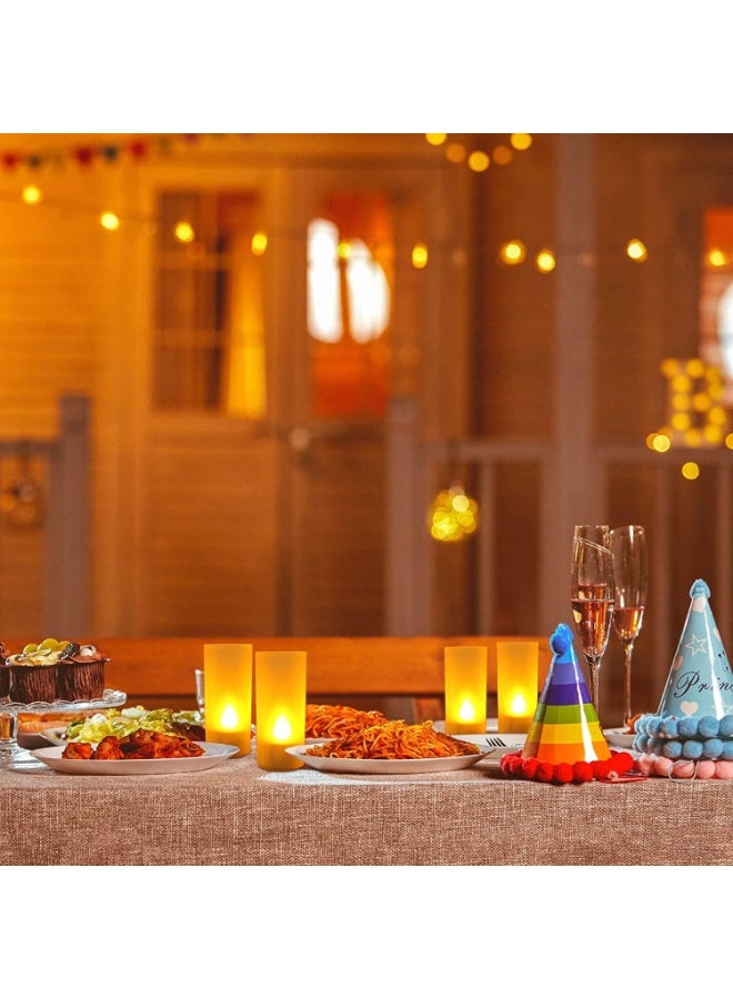 Zikra Rechargeable Tealights with Charging Base 12pcs Flameless Flickering LED Battery Candles with Frosted Cup Realistic Warm Yellow Decorative Lights for Home Table Decor - Image 3