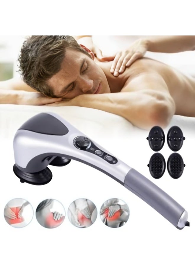 جهاز تدليك محمول باليد مزدوج الراس لكامل الجسم بالتسخين والاهتزاز بالاشعة تحت الحمراء لتدليك الانسجة الكهربائية مزدوجة الايقاع والرقبة والكتف والظهر والذراعين والساق والقدم وعضلات الساق-جهاز مساج كهربائي للظهر والكتف والرقبة – مساج كامل للجسم لتخفيف آلام العضلات والتوتر – تدليك عميق للعضلات مع 4 رؤوس قابلة للتبديل – جهاز تدليك كهربائي محمول وسهل الاستخدام في المنزل والمكتب – مناسب للرجال والنساء – علاج فعال لإجهاد العضلات بعد الرياضة والعمل – Back & Body Massager Deep Tissue Massage Electric Device - Image 2