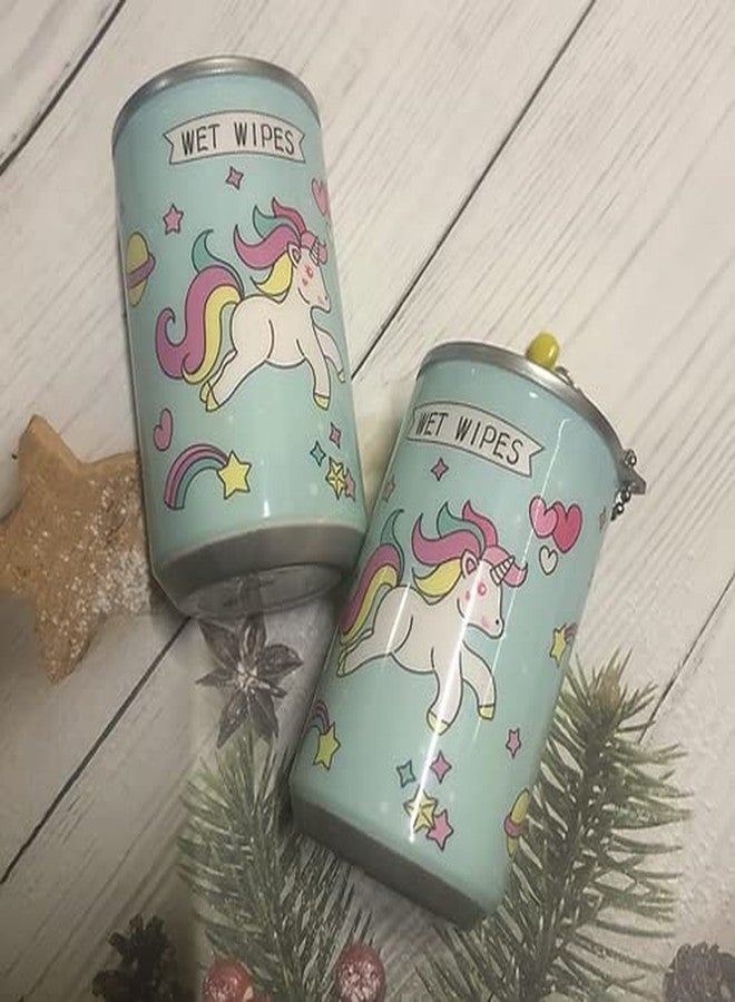 Newvent Pack of 3 Unicorn Mini Wet Wipe Cane | Unicorn Wet Wipe Face Tissue For Girls| Wet Wipe Napkin (Multicolor) - Image 4