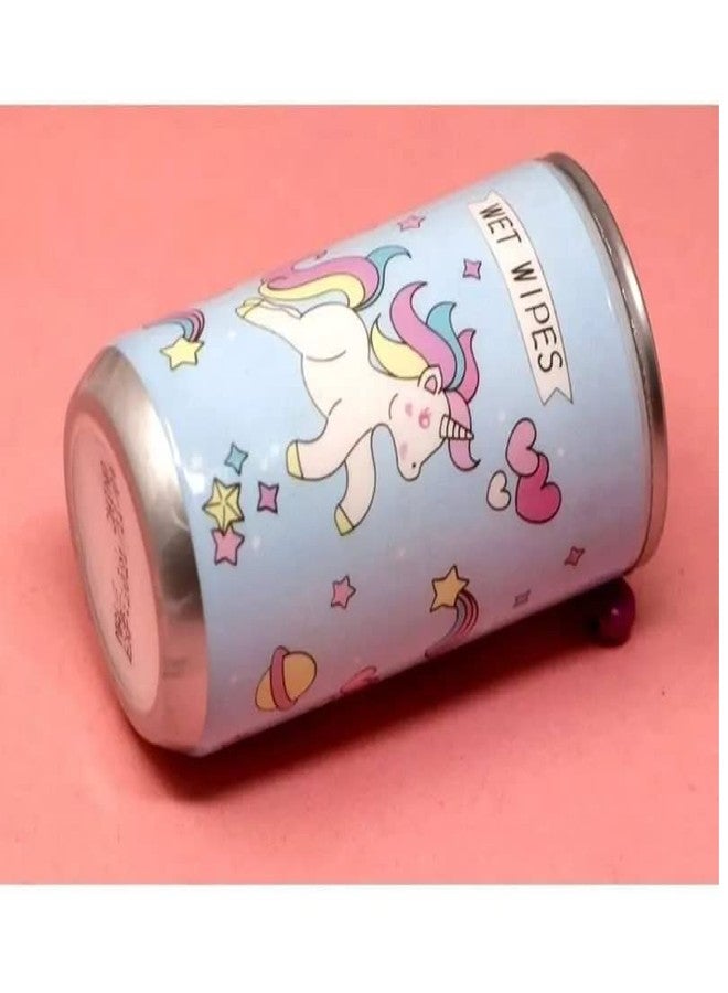 Newvent Pack of 3 Unicorn Mini Wet Wipe Cane | Unicorn Wet Wipe Face Tissue For Girls| Wet Wipe Napkin (Multicolor) - Image 2