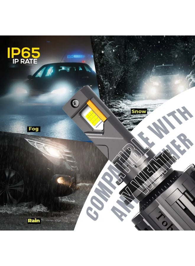 توبيز مصباح أمامي LED للسيارة من Tobys TF200، قطعتان، أصلي، 200 واط/القطعة، قوة 20000 لومن/القطعة، بدرجة حرارة لون 6500 كلفن - H7 - Image 5