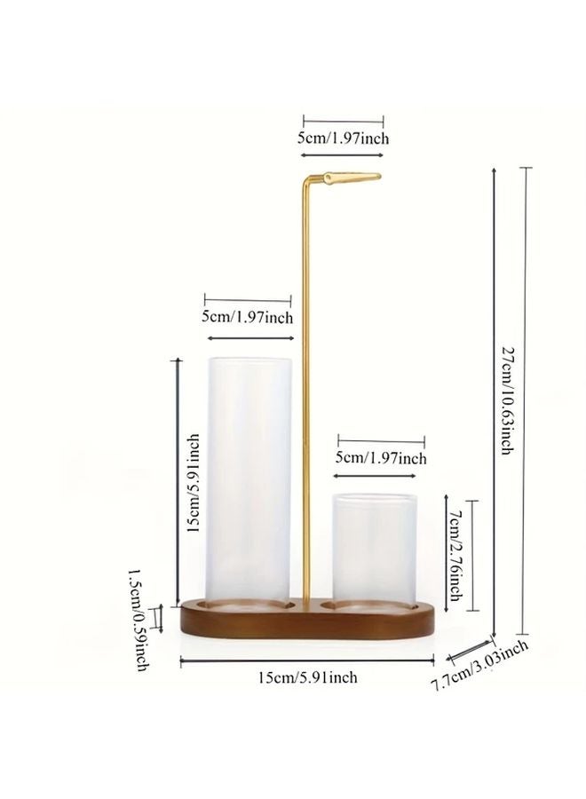 Wood Color Incense Holder With Removable Glass Ash Catcher And Storage Compartment - Image 4