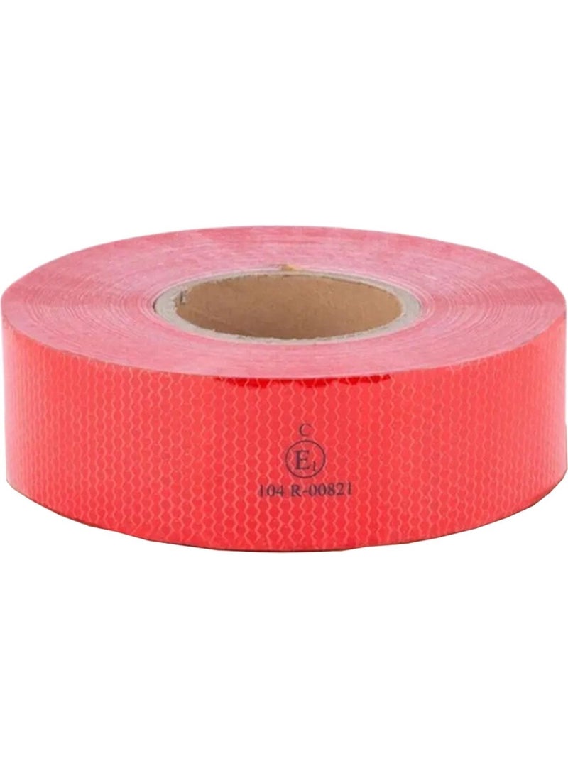 Glaswen 5m Reflective Reflective Phosphorescent Vehicle Auto Truck Strip Tape Tüvtürk Approved Flat Red Warning Tape  - Image 5