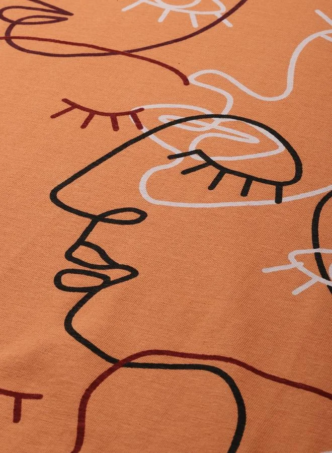 ديلينجر تيشيرت مطبع واسع بياقة دائرية