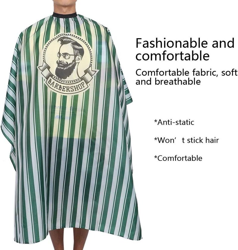 Hairdressing Apron, Metal Buckle Barber Cape, Breathable Anti Static Salon Apron with Adjustable Strap, Ideal for Hair Cutting & Hair Dyeing Protection (Green) - Image 2