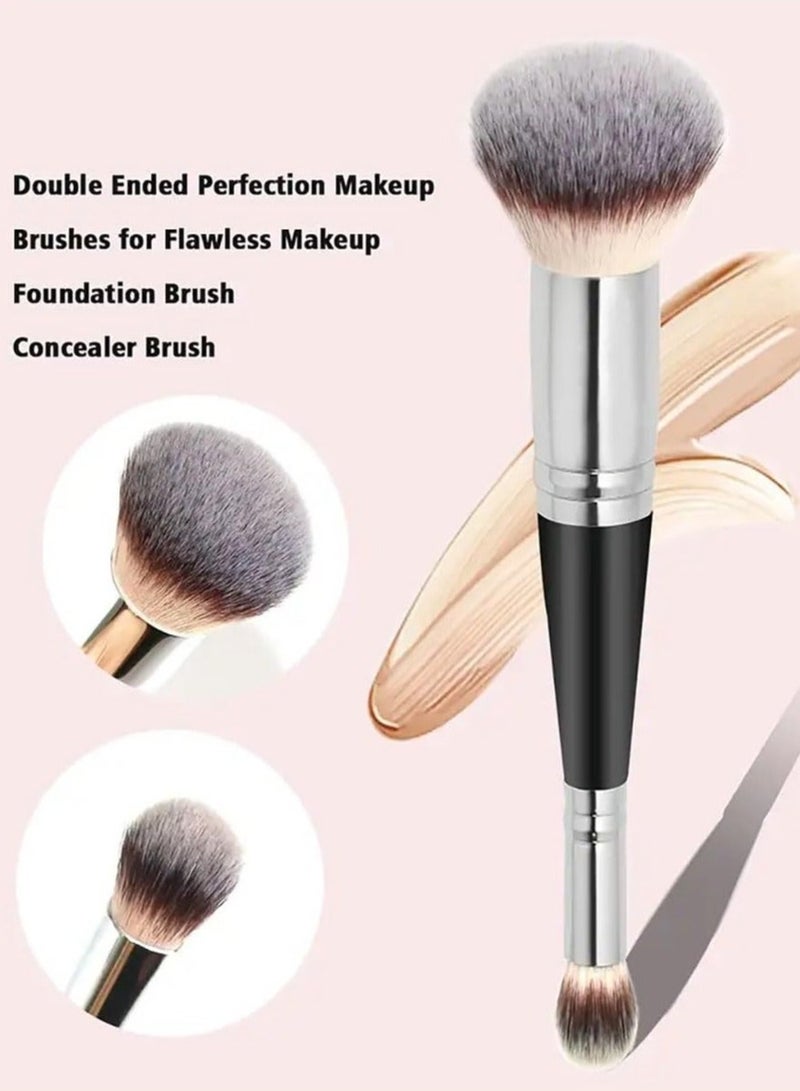 2-in-1 Double-Ended Makeup Brush, Professional Foundation & Concealer Tool for Liquid/Powder, Multi-Use Cosmetic Brush for Beginners & Artists - Image 4
