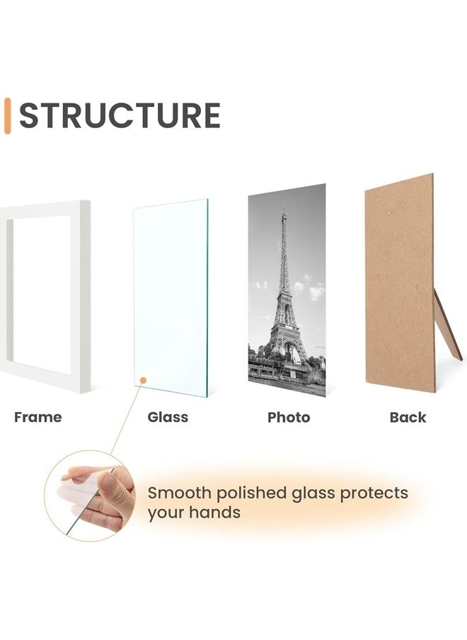 L&E 10 Pack Picture Frames Collage Wall Decor with Glass, Gallery Wall Frame Set for Wall Mounting or Tabletop Display, Multi Sizes Including 8x10, 5x7, 4x6 Family Photo Frames (White)  - Image 4