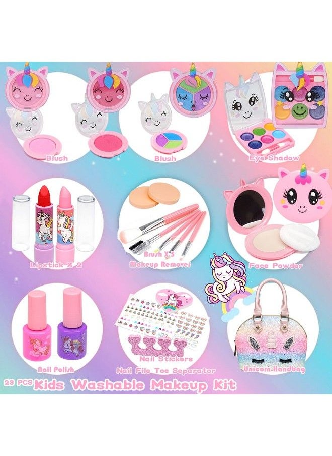 ROKKES - Kids Makeup Kit For Girl Kids Makeup Kit Toys For Girls Washable Make Up For Little Girls Child Play Real Makeup Set Non Toxic Toddlers Pretend Cosmetic Kits Age 3 12 Year Old Children Gift - Image 1