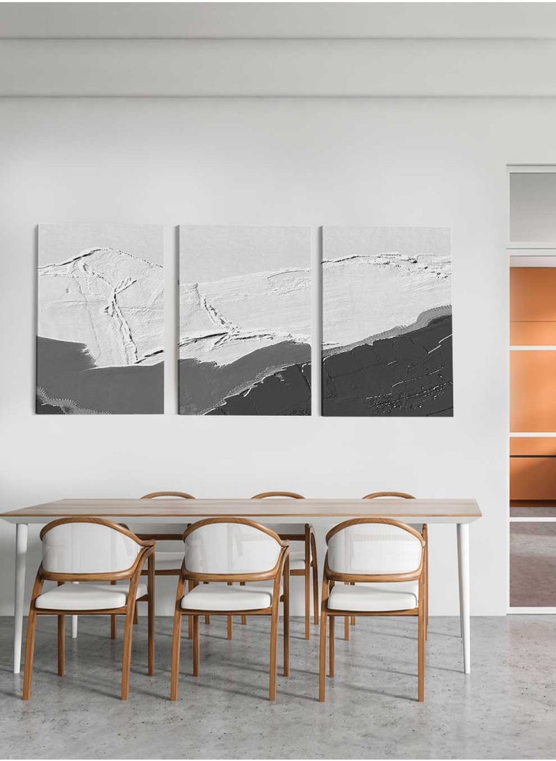 LOWHA Set Of 3 Framed Canvas Wall Arts Stretched Over Wooden Frame, Abstract Murals Carpet Paintings, For Home, Living Room, Office Decor  - Image 4