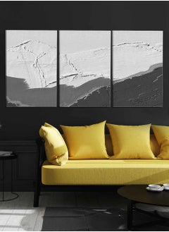 LOWHA Set Of 3 Framed Canvas Wall Arts Stretched Over Wooden Frame, Abstract Murals Carpet Paintings, For Home, Living Room, Office Decor  - Image 3