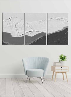 LOWHA Set Of 3 Framed Canvas Wall Arts Stretched Over Wooden Frame, Abstract Murals Carpet Paintings, For Home, Living Room, Office Decor  - Image 1