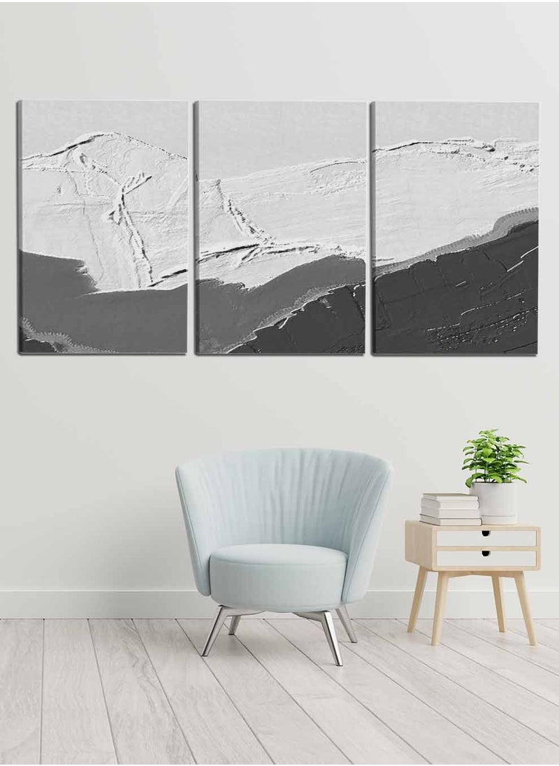 LOWHA Set Of 3 Framed Canvas Wall Arts Stretched Over Wooden Frame, Abstract Murals Carpet Paintings, For Home, Living Room, Office Decor  - Image 1