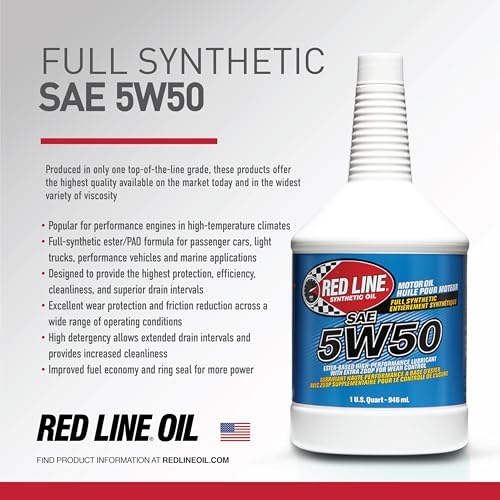 Red Line 11604 SAE 5W50 Fully Synthetic Motor Oil - 1 Quart (12 Pack) - Image 3