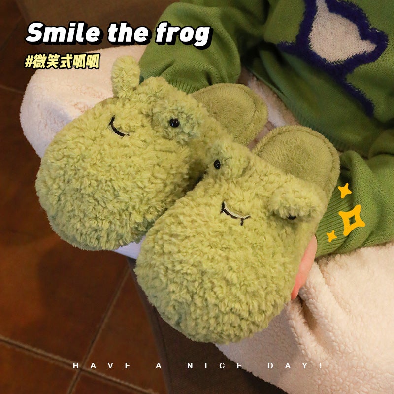 Soft Plush Slippers for Women with Anti-Slip Sole for Indoor Home Use in Green - Image 4