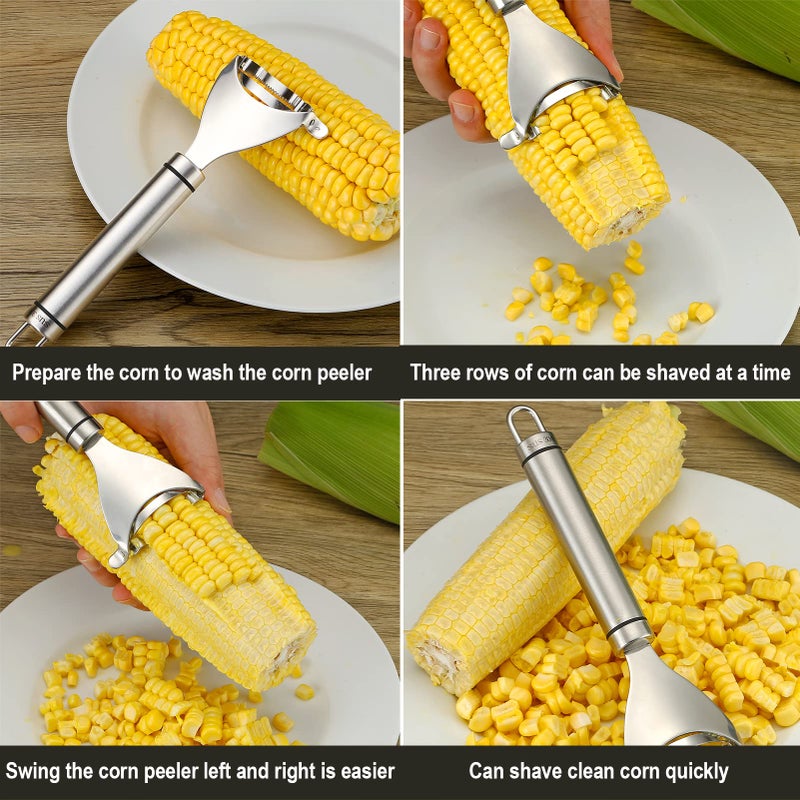 iziusy Corn Peeler Stainless Stee Corn Cob Stripper Tool Corn Thresher from the Cob, Removes Corn Kernels From Corn Cobs In Seconds, Kitchen Gadget - Image 4