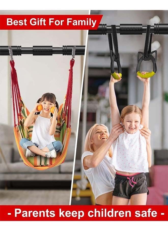 Fitness World - Adjustable Door Hanging Pull Up Bar with No Screws and Comfortable Handles for Home Gym Fitness and Muscle Building - Image 1