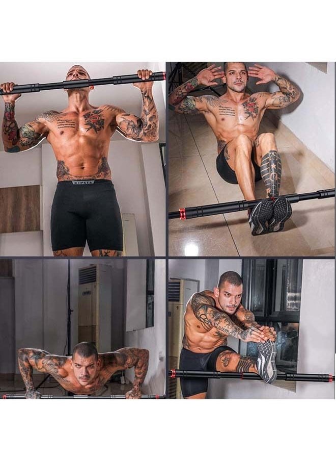 Fitness World - Adjustable Door Hanging Pull Up Bar with No Screws and Comfortable Handles for Home Gym Fitness and Muscle Building - Image 1