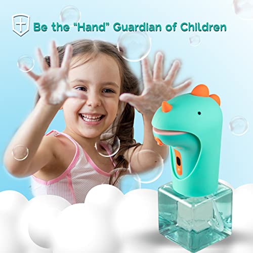beslowly Dinosaur Automatic Soap Dispenser, Auto Foaming Touchless Hand Soap Dispenser for Kids, IPX6 Waterproof Cute Foam Sanitizer Dispenser for Bathroom Countertop, 8.7oz/250ML (Battery Type) - Image 2