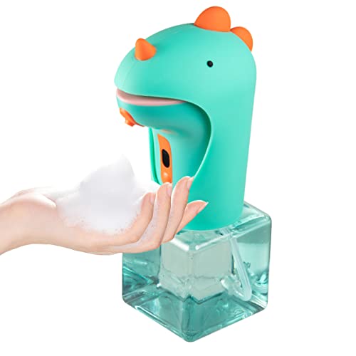 beslowly Dinosaur Automatic Soap Dispenser, Auto Foaming Touchless Hand Soap Dispenser for Kids, IPX6 Waterproof Cute Foam Sanitizer Dispenser for Bathroom Countertop, 8.7oz/250ML (Battery Type) - Image 1