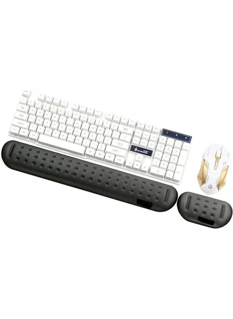 Keyboard Wrist Rest medical Pad for Easy Typing Pain Relief Keyboard Wrist Rest Memory Foam Wrist Rest for Office/Gaming/Computer/Laptop/Mouse Wrist Rest Pad Support Gaming (Black),