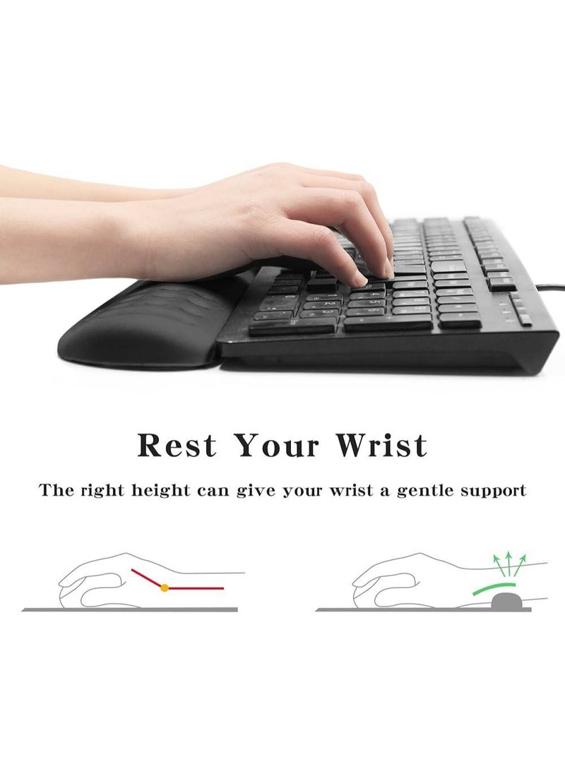 Keyboard Wrist Rest medical Pad for Easy Typing Pain Relief Keyboard Wrist Rest Memory Foam Wrist Rest for Office/Gaming/Computer/Laptop/Mouse Wrist Rest Pad Support Gaming (Black),