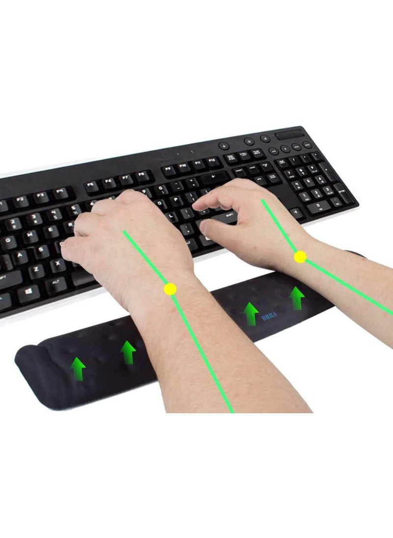 Keyboard Wrist Rest medical Pad for Easy Typing Pain Relief Keyboard Wrist Rest Memory Foam Wrist Rest for Office/Gaming/Computer/Laptop/Mouse Wrist Rest Pad Support Gaming (Black),