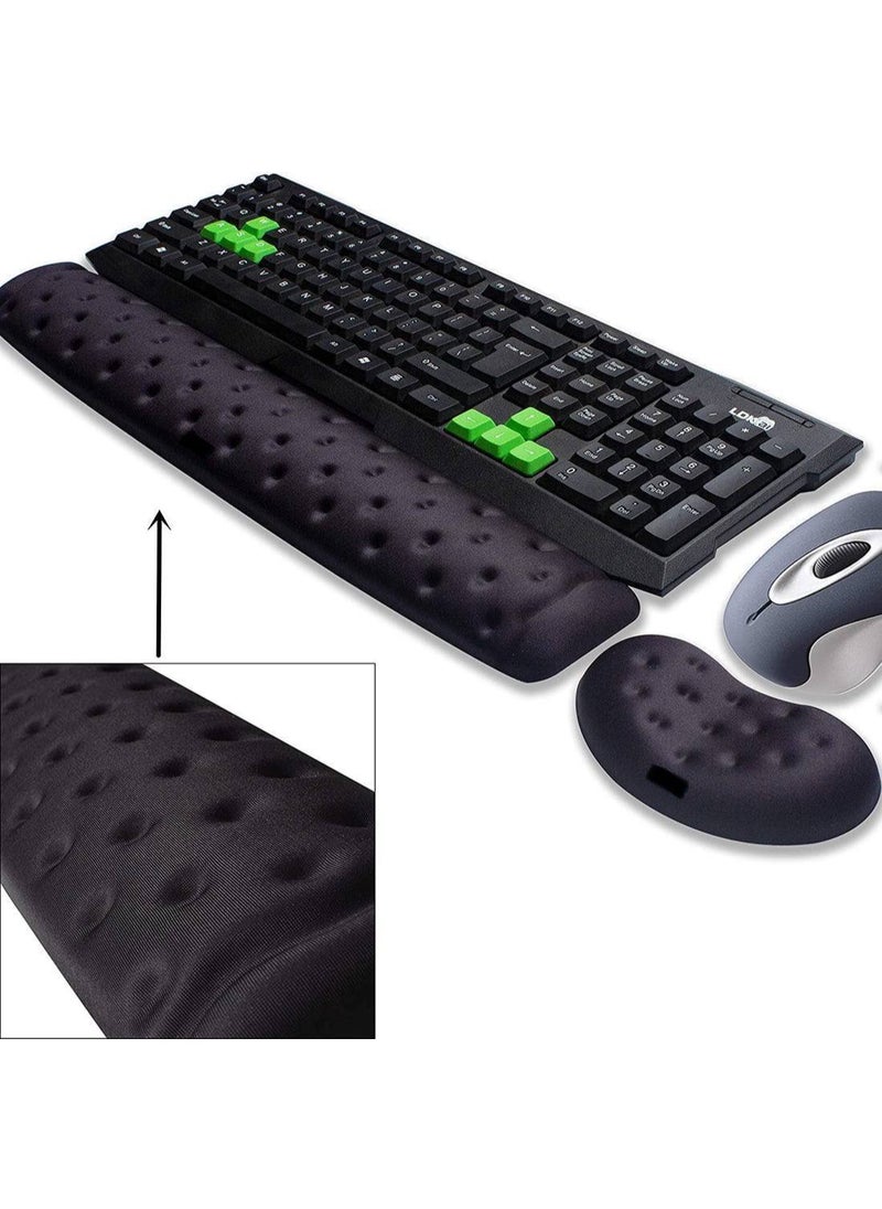 Keyboard Wrist Rest medical Pad for Easy Typing Pain Relief Keyboard Wrist Rest Memory Foam Wrist Rest for Office/Gaming/Computer/Laptop/Mouse Wrist Rest Pad Support Gaming (Black),