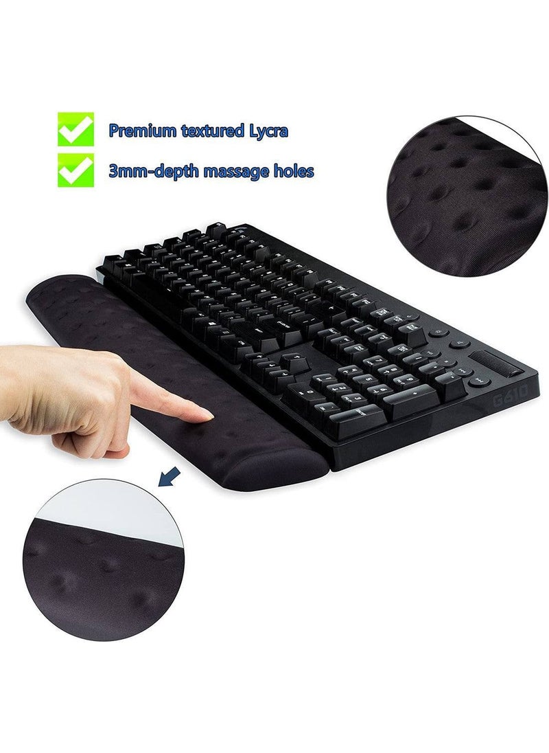 Keyboard Wrist Rest medical Pad for Easy Typing Pain Relief Keyboard Wrist Rest Memory Foam Wrist Rest for Office/Gaming/Computer/Laptop/Mouse Wrist Rest Pad Support Gaming (Black),