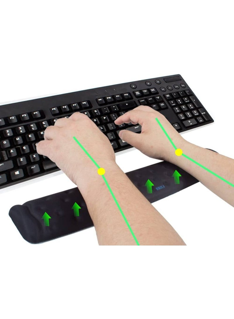 GX Keyboard Wrist Rest medical Pad for Easy Typing Pain Relief Keyboard Wrist Rest Memory Foam Wrist Rest for Office/Gaming/Computer/Laptop Wrist Rest Pad Support Gaming (Black), - Image 3