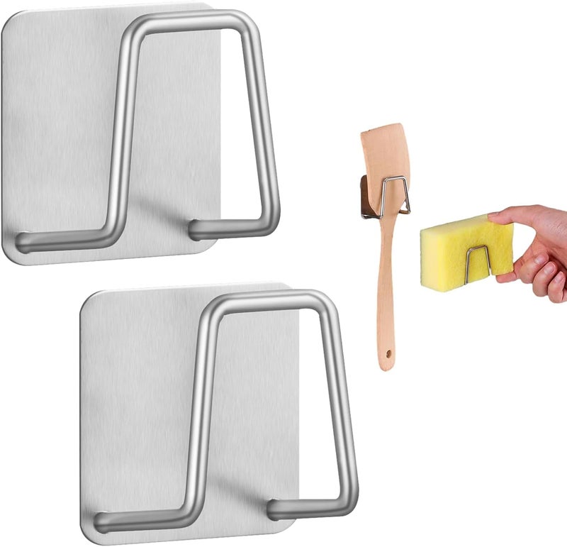 strrng 2 Pcs Stainless Sponge Holder,Sponge Holder for Kitchen Sink,Sink sponge holder,Sinks Caddy with Quick Drying Rack,for Kitchen Bathroom Storage. - Image 1