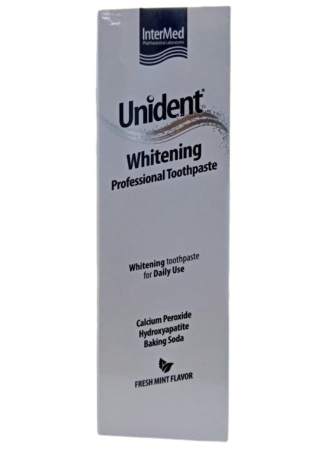 Intermed Unident Whitening Toothpaste, Refreshing Mint Flavor, 100ml