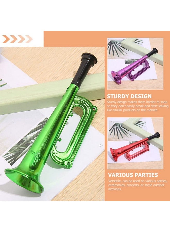TOYANDONA 6Pcs Metallic Trumpet Toys Kid Trumpet Instrument Plastic Blow Horn Musical Instruments Noise Makers For Parties And Events Party Favors For Boys And Girls ( Random Color ) - Image 5