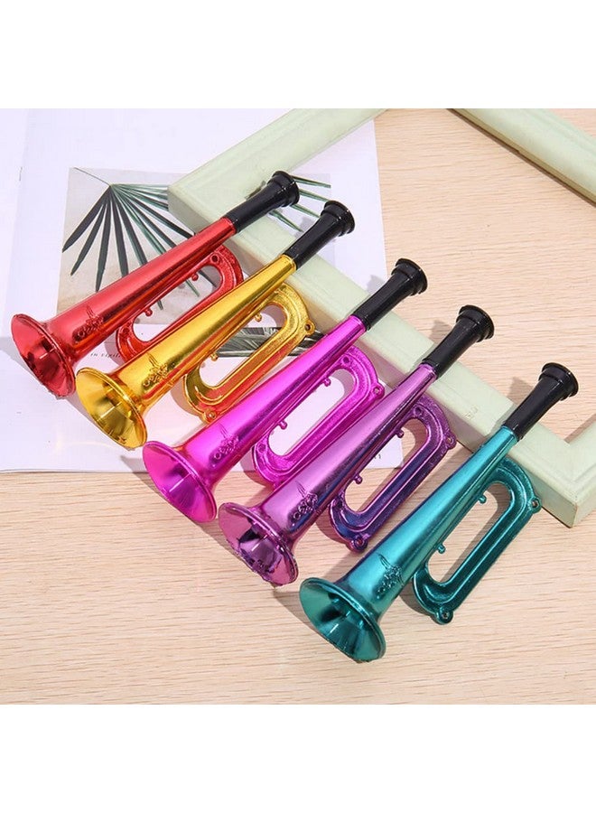 TOYANDONA 6Pcs Metallic Trumpet Toys Kid Trumpet Instrument Plastic Blow Horn Musical Instruments Noise Makers For Parties And Events Party Favors For Boys And Girls ( Random Color ) - Image 3