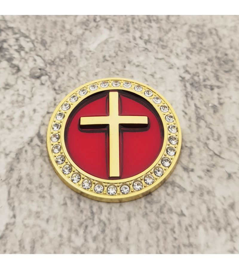 Golden Red 3D Chrome Metal Christian Cross Emblem Sticker for Car Trunk Motorcycle - Image 5