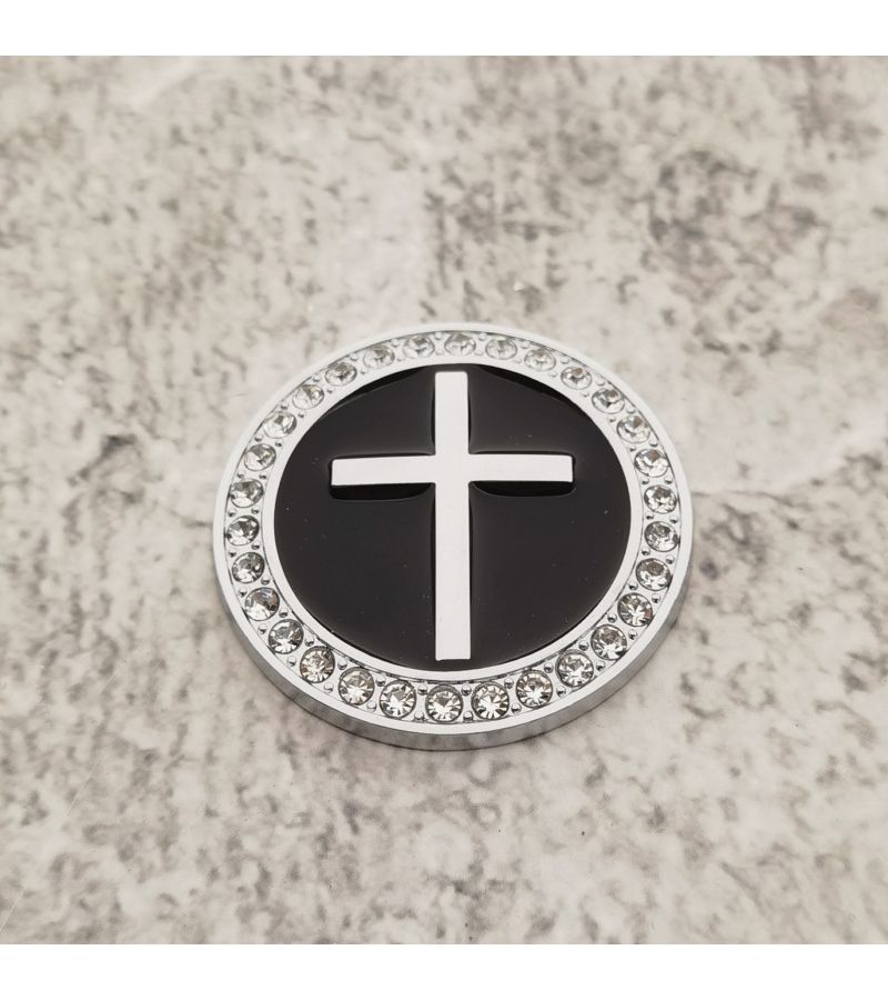 Golden Red 3D Chrome Metal Christian Cross Emblem Sticker for Car Trunk Motorcycle - Image 4