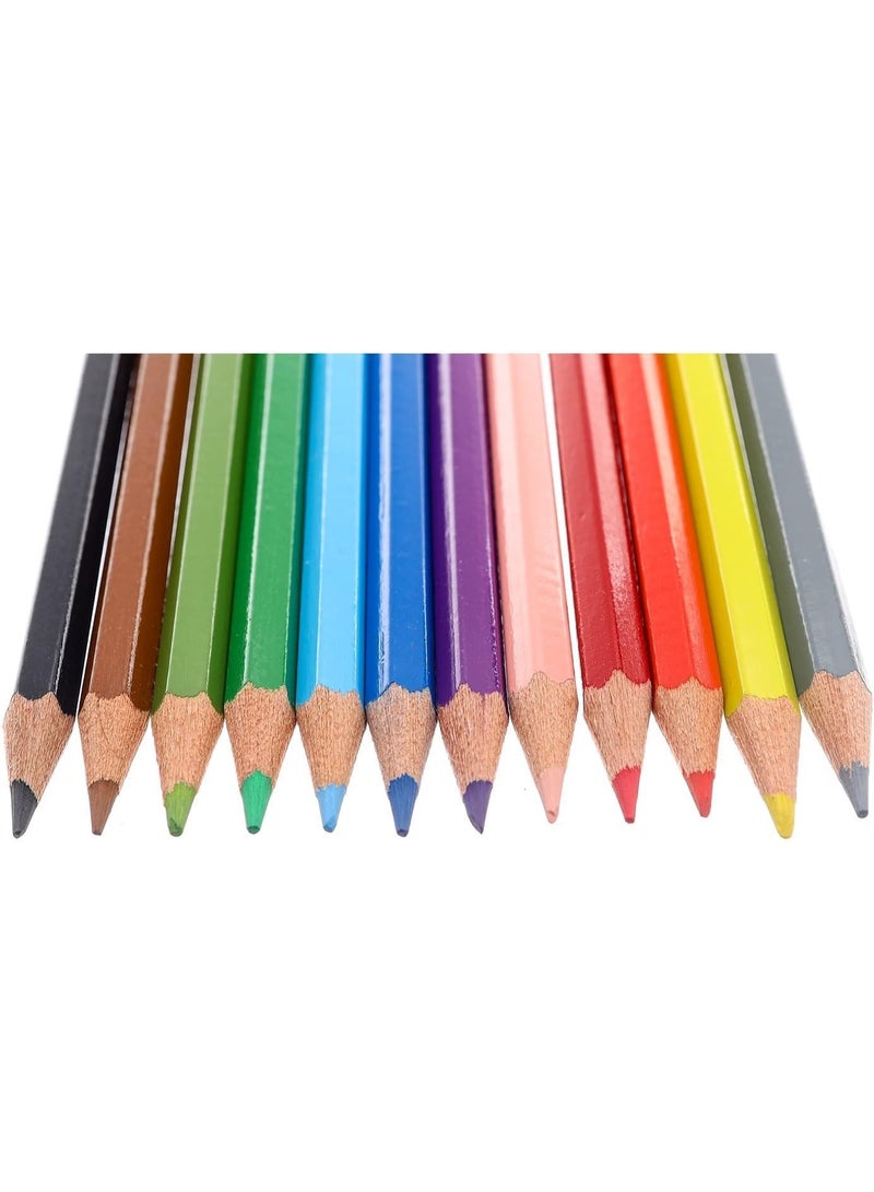 FABER-CASTELL Premium Quality Wood Multi Color Long Color Pencils Set, 12 Pieces - Image 1