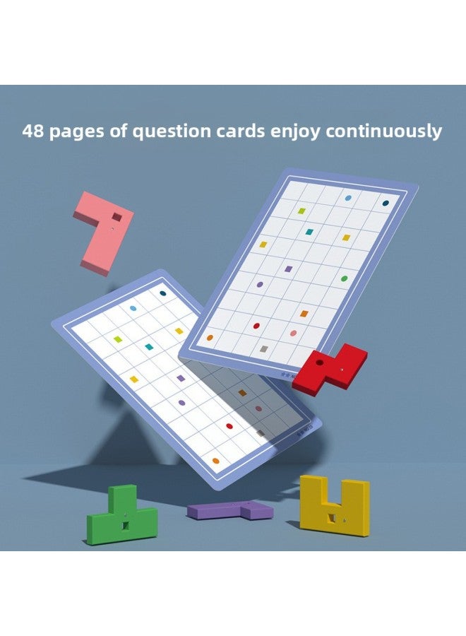 لعبة صندوق التفكير المغناطيسي للأطفال التعليم المبكر التعليمي الخشبي من تتريس لعبة مكعبات البناء - اللون: صندوق حديد تتريس (مغناطيسي) - Image 3