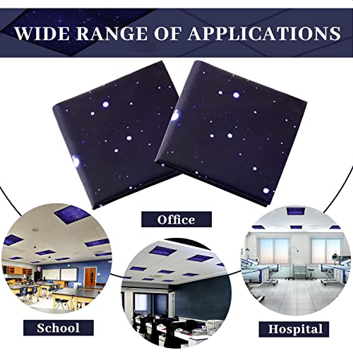 Hortsun Pack of 2 Fluorescent Light Covers 4 x 2 Feet Magnetic Ceiling Light Cover Room Supplies for Home Office(Star Sky) - Image 5