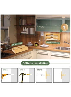 Arabest 2 in1 Foil and Plastic Wrap Organizer, Wrap Dispenser with Cutter, Aluminum Foil and Wax Paper Dispenser for Kitchen Drawer  - Image 5
