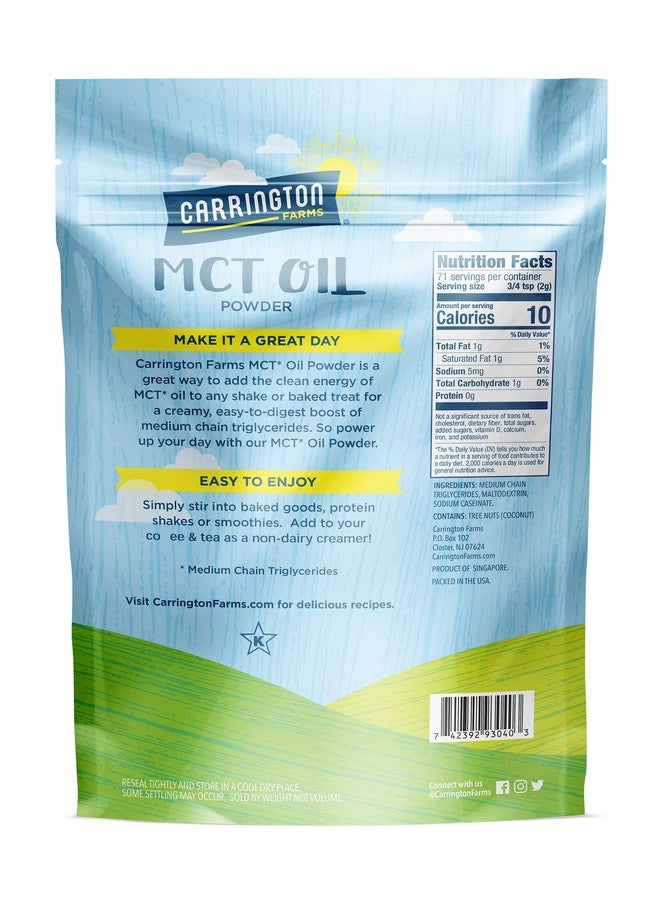 Carrington Farms مزارع كارينجتون - مسحوق زيت MCT العضوي - خالي من الغلوتين، خالي من الهكسان - غير معدل وراثيًا - مناسب للكيتو وخالي من الألبان - Image 2