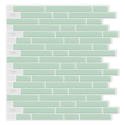 LONGKING 10-Sheet Self-Adhesive Peel and Stick Backsplash for Kitchen, Vinyl Decorative Tiles (Teal) - Image 1