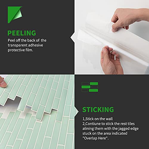 LONGKING 10-Sheet Self-Adhesive Peel and Stick Backsplash for Kitchen, Vinyl Decorative Tiles (Teal) - Image 5