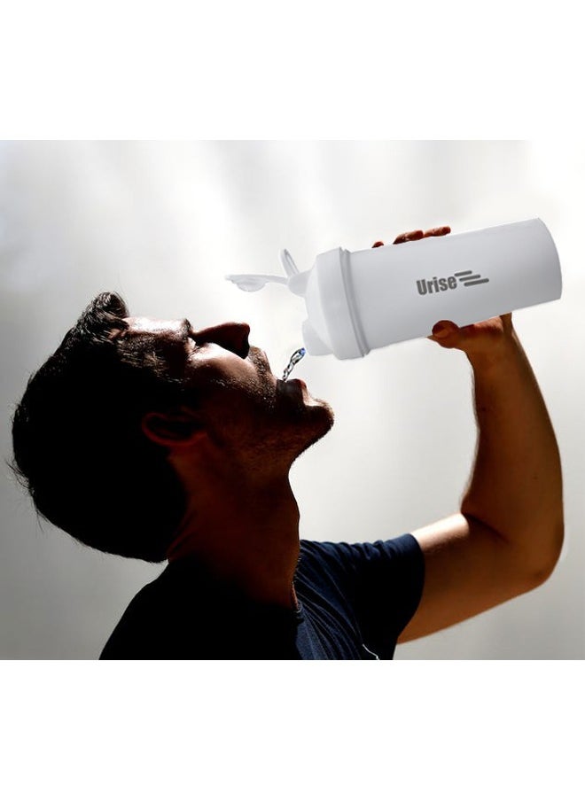 Urise Protein Shaker Bottle Blender Leakproof Cup for Shakes with a Metal Mixer Perfect for Mixing Supplements 600 ml  - Image 2